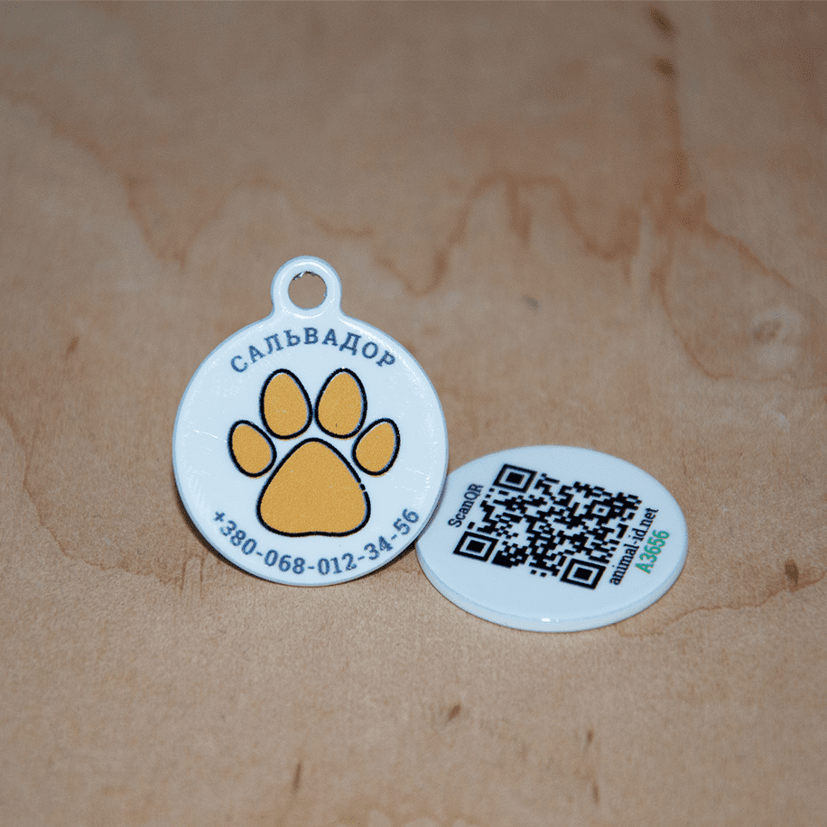 Tailr Smart QR Pet ID Tag - Gold Plated Stainless Steel, Free App For Dogs Over 25 Lbs (Large Size)